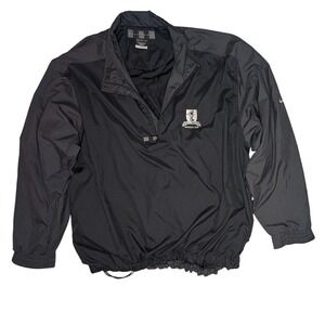 Nike Golf Windbreaker Pullover Jacket‎ Mens Large Black Clima Fit 2003 Inverness